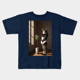 Realistic cat man Kids T-Shirt